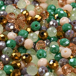 Blanched Almond Glass Beads, Faceted, Rondelle, Blanched Almond, 10x8mm, Hole: 1mm, about 67pcs/60g