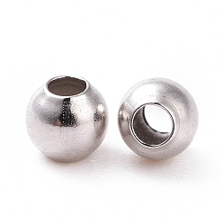Платинированный Родиевое покрытие 925 бусины-проставки из стерлингового серебра, круглые, Реальная платина, 4 мм, отверстие : 1.4~1.5 мм