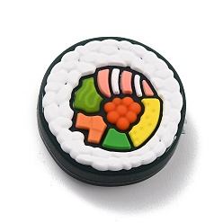 Разноцветный Пищевые экологически чистые силиконовые фокусные шарики, жевательные бусины для чайников, DIY уход за ожерельем, суши, красочный, 22x8 мм, отверстие : 2 мм
