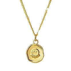 Золотой Ожерелья с подвесками в виде осьминога из нержавеющей стали для женщин, золотые, 15.75 дюйм (40 см)