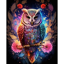Разноцветный Набор для алмазной живописи сова своими руками, включая сумку со стразами из смолы, алмазная липкая ручка, поднос тарелка и клей глина, красочный, 400x300 мм