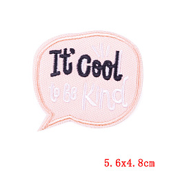 Others Word Pattern Computerized Embroidery Cloth Iron on/Sew on Patches, Costume Accessories, Dialog Box Pattern, 48x56mm