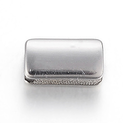 Stainless Steel Color 304 Stainless Steel Beads, Rectangle, Stainless Steel Color, 10x5.5x4mm, Hole: 1.5x2mm