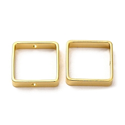 Real 24K Gold Plated Rack Plating Brass Bead Frame, Cadmium Free & Lead Free, Square, Real 24K Gold Plated, 12x12x2.5mm, Hole: 1mm