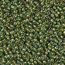 (1007) Gold Lined Olive Luster Круглые бусины toho, японский бисер, (1007) золотисто-оливковый блеск, 11/0, 2.2 мм, отверстие : 0.8 мм, Около 5555 шт / 50 г