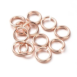 Розовое Золото Экологически чистое вакуумное покрытие и долговечные открытые прыжковые кольца из латуни, розовое золото , 19 датчик, 6x0.95 мм, Внутренний диаметр: 4.4 мм