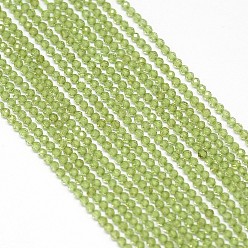 Peridot Natural Peridot Bead Strands, Faceted, Round, 2mm, Hole: 0.5mm, about 170~180pcs/strand, 12.9 inch~13.3 inch(330~340mm)