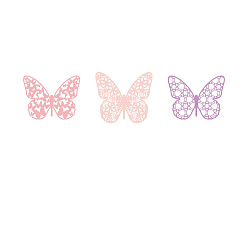 Pink 6шт 3 стили полые бумажные блокноты в форме бабочки, для альбома для вырезок diy, справочная бумага, украшение дневника, розовые, упаковка: 100x95x1 мм, 2 шт / стиль