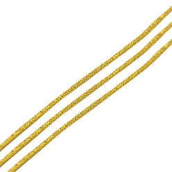 Gold Eco-Friendly Dyed Shiny Round Metallic String Thread Polyester Threads, Gold, 1mm, about 13.12 yards(12m)/roll