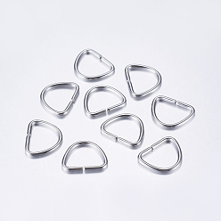 Stainless Steel Color 304 Stainless Steel Keychain Clasp Findings, Stainless Steel Color, 12x15x1.5mm
