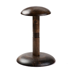 Brun De Noix De Coco Porte-chapeaux en forme de dôme en bois, pour perruque, présentoir porte-chapeau, brun coco, 12.7x22 cm