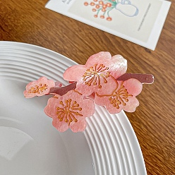 Salmon Flower Cellulose Acetate Large Claw Hair Clips, for Women Girl Thick Hair, Salmon, 40x83mm