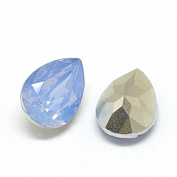 Aciano Azul Cabujones de diamantes de imitación puntiagudos de resina, lágrima, azul aciano, 14x10x6 mm, sobre 220 unidades / bolsa