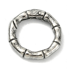 Plata Antigua Estilo tibetano 316 anillos de puerta de resorte de acero inoxidable quirúrgico, anillo, plata antigua, 19x3.5 mm