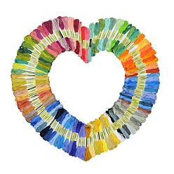 Color mezclado 100 ovillos 100 colores 6 hilo de poliéster para bordar, hilos de punto de cruz, color mezclado, 0.4 mm, aproximadamente 8.75 yardas (8 m) / madeja, 1 madeja/color