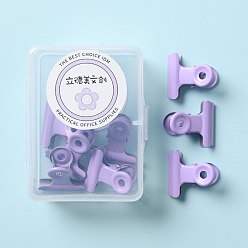 Lilac Metal Bulldog Clips, Hinge Clip, School Office Supplies, Lilac, 25x22mm, 8pcs/box