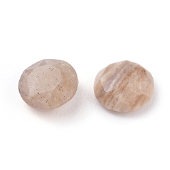 Pierre De Soleil Cabochons de pierre naturelle, facette, plat rond, 10x4.5mm