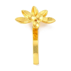 Real 18K Gold Plated Alloy Hair Findings, Pony Hook, Ponytail Decoration Accessories, with Tary, Flower, Real 18K Gold Plated, 41.5x28x11mm, Tary: 8.5x4mm