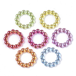Mixed Color Transparent AS Plastic Linking Rings, AB Color Plated, Pearlized, Round Ring, Mixed Color, 14.5x2.5mm, Inner Diameter: 8.5mm, about 2700pcs/500g