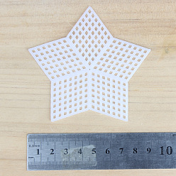 White Star-shaped Plastic Mesh Canvas Sheet, for DIY Knitting Bag Crochet Projects Accessories, White, 90mm