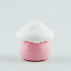 Pink Mushroom Shape Opaque Acrylic Refillable Container with PP Plastic Cover, Portable Travel Lipstick Face Cream Jam Jar, Pink, 4.48x4.48cm, Capacity: 10g