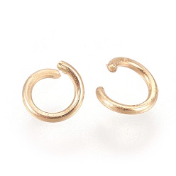 Золотой Длительные латунные открытые кольца для прыжков, золотые, 4x0.6 мм, 22 датчик