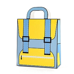 Небесно-голубой Сумка-тоут для упаковки мультяшной бумаги, мешок для выпечки в форме рюкзака, детский подарок на день рождения, сумка-тоут с конфетами и печеньем, голубой, 15.5x6.5x17.5 см