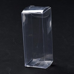 Clear Rectangle Transparent Plastic PVC Box Gift Packaging, Waterproof Folding Box, for Toys & Molds, Clear, Box: 3x3x8.1cm