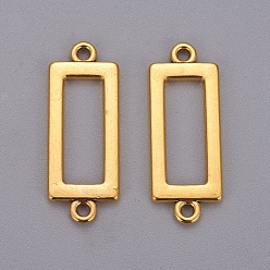 Oro Antiguo Conectores de enlaces de aleación, sin plomo y cadmio, Rectángulo, oro antiguo, 30x11.5x2 mm, agujero: 2 mm