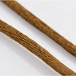 Коричневый Макраме Rattail китайские шнуры узел приготовления круглый нейлон плетеный строк темы, атласный шнур, кофе, 2 мм, около 10.93 ярдов (10 м) / рулон