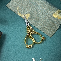 Античное Золото Ножницы из нержавеющей стали, ножницы для вышивания, швейные ножницы, с ручкой из цинкового сплава, ракушка/дельфин/морская звезда, античное золото , 125x65 мм