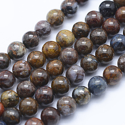 Pietersite Natural Pietersite Beads Strands, Round, 6mm, Hole: 1mm, about 67pcs/strand, 15.7 inch(40cm)