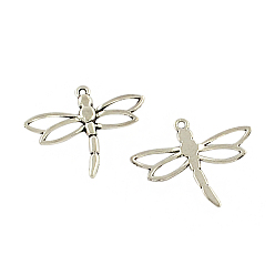 Antique Silver Tibetan Style Alloy Dragonfly Pendants, Cadmium Free & Lead Free, Antique Silver, 26.7x32.4x2.5mm, Hole: 1.5mm, about 333pcs/500g