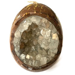 Cristal de cuarzo Lámpara colgante de cristal de cuarzo huevo de dragón, adorno curativo de cristal, decoraciones para el hogar, 90x105 mm