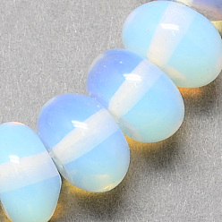 Light Cyan Opalite Beads Strands, Rondelle, Light Cyan, 6x4mm, Hole: 1mm, about 99pcs/strand, 15.7 inch