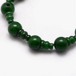 Jade Jade naturel 3-trou brins guru de perles, pour la fabrication de bijoux bouddhiste, perles t-percées, 16.5~18mm, Trou: 2~3mm, 2 pièces / kit, 10, affecte / brin, 6.5 pouce