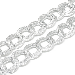 Gainsboro Unwelded Aluminum Double Link Chains, Gainsboro, 23x17x1.8x2.6mm