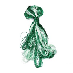 Vert Mer Vrais fils à broder en soie, chaîne de bracelets d'amitié, 8 couleurs, dégradé de couleur, vert de mer, 1mm, 20 m / bundle, 8 bundles / set