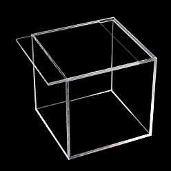 Clair Boîte acrylique transparente carrée pour l'affichage, boîte de rangement, pour la protection contre la poussière des modèles de jouets et des objets de collection de blocs de construction de voiture, clair, 13x13x13 cm