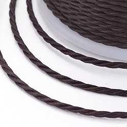 Кокосово-Коричневый Круглый вощеный полиэфирный шнур, тайваньский вощеный шнур, витой шнур, кокосового коричневый, 1 мм, около 12.02 ярдов (11 м) / рулон