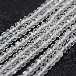 Other Quartz Natural Topaz Crystal Bead Strands, Round, Faceted, 3mm, Hole: 0.5mm, about 130pcs/strand, 15.3 inch(39cm)