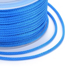 Озёрно--синий Полиэстер плетеные шнуры, для изготовления ювелирных изделий из бисера, Плут синий, 2 мм, около 21.87 ярдов (20 м) / рулон