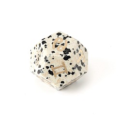 Jaspe Dalmate Jaspe dalmatien naturel dés polyédriques classiques à faces, graver douze constellations jouet de jeu de divination, 12mm