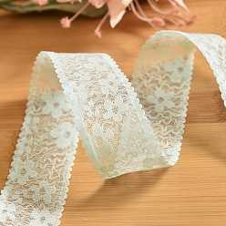 Honeydew 9M Polyester Flower Lace Ribbons, Garment Accessories, Gift Packaging, Honeydew, 1-1/8 inch(30mm), about 9.84 Yards(9m)/Roll
