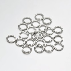 Platino Latón anillos del salto abierto, Platino, 20 calibre, 5x0.8 mm, diámetro interior: 3.4 mm, Sobre 9146 unidades / 500 g