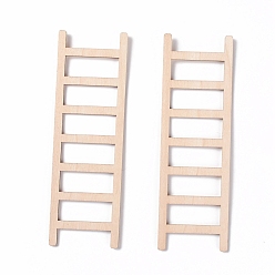 Bisque Miniature Unfinished Wood Ladder, for Kid Painting Craft, Dollhouse Accessories, Bisque, 59.5x19.5x2mm