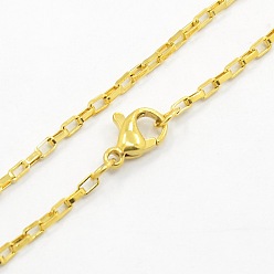 Golden Unisex 304 Stainless Steel Box Chain Necklaces, with Lobster Claw Clasps, Golden, 17.7 inch(45cm)