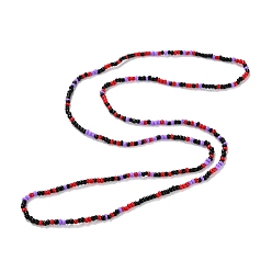 Red Waist Beads, Glass Seed Beads Stretch Body Chain, Fashion Bikini Jewelry for Women, Red, 31-1/2~32-1/4 inch(80~82cm)