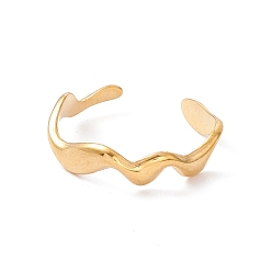 Золотой Ионное покрытие (ip) 304 открытое манжетное кольцо из нержавеющей стали для женщин, золотые, размер США 8 1/2 (18.5 мм)