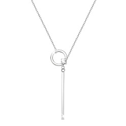 Платина Ожерелья Shegrace с родиевым покрытием 925 из стерлингового серебра, с классом ааа кубического циркония и кабельными цепями, платина, 27.16 дюйм (69 см)